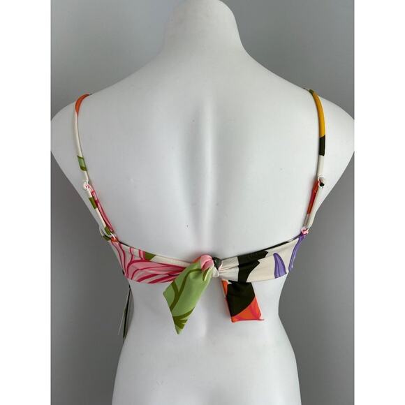 Sanctuary Multi-color Fresh Squeezed Women's V Wire Bandeau Swim Top Medium - Picture 4 of 8